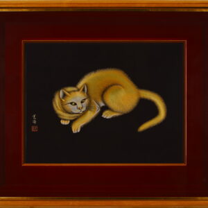 漆絵 猫（沈金・板谷光治 作）